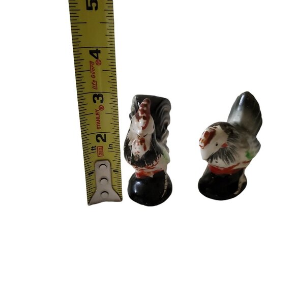 Rooster Chicken Salt and Pepper Shakers Lot of 2 Vintage Japan - Picture 8 of 8